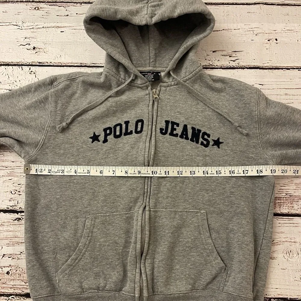 Polo Jeans Co/Ralph Lauren Boys Medium Long Sleeve Hoodie Zip‎ Up Gray